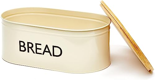 RoyalHouse Premium Metal Bread Box with Bamboo Lid - Thumbnail 5