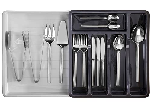 Royal House Premium Cutlery Drawer Organizer, Expandable Utensil Holder And Organizer, 6-Compartments, Compact BPA-Free Plastic Storage for Spoons Forks Knives, Silverware Organizer