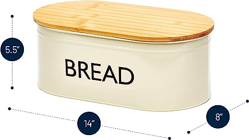 RoyalHouse Premium Metal Bread Box with Bamboo Lid - Thumbnail 4