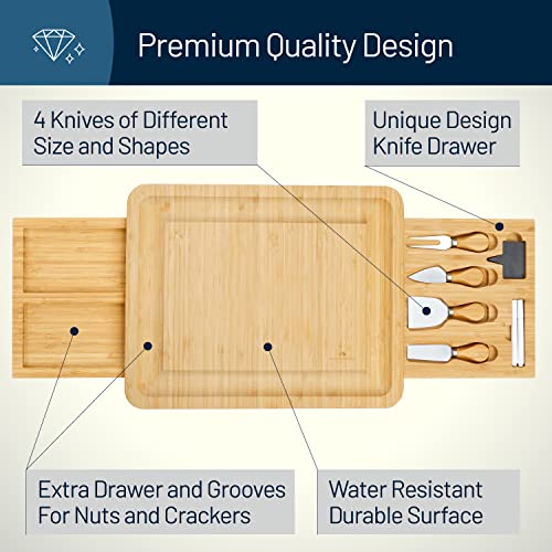 RoyalHouse Large Premium Natural Bamboo Bread Cutting Board with Crumb  Tray, Bread Serving Tray for Kitchen