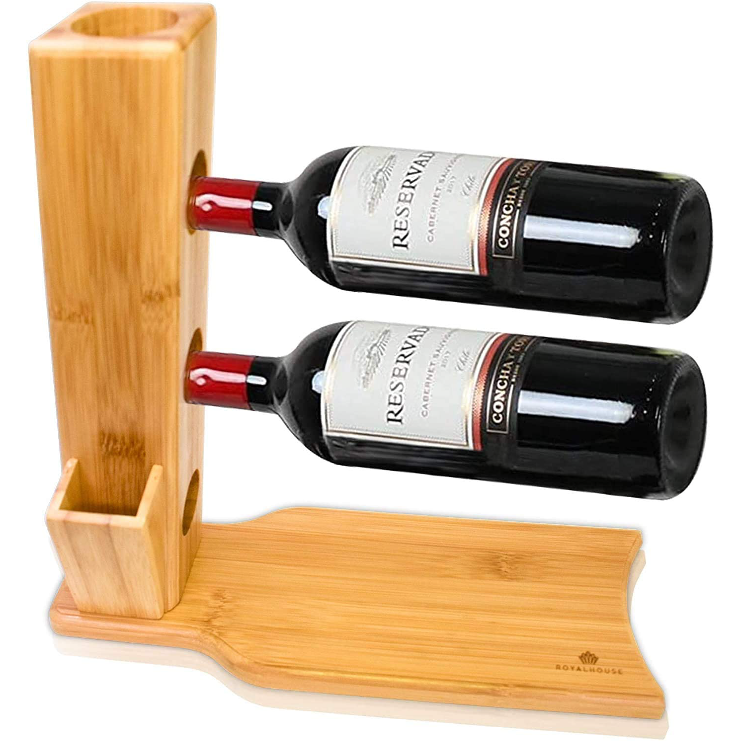 Bamboo Wine Rack 3 Compartments